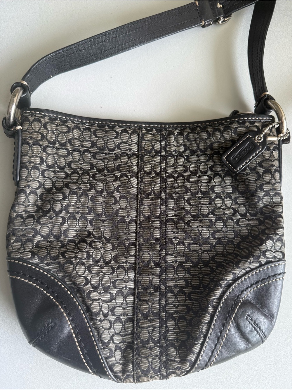 Coach Monogram Canvas Shoulder Bag